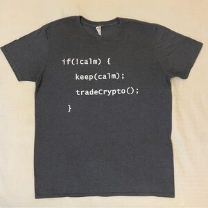 Keep Calm & Trade Crypto t-shirt sz L 🧘‍♂️📈